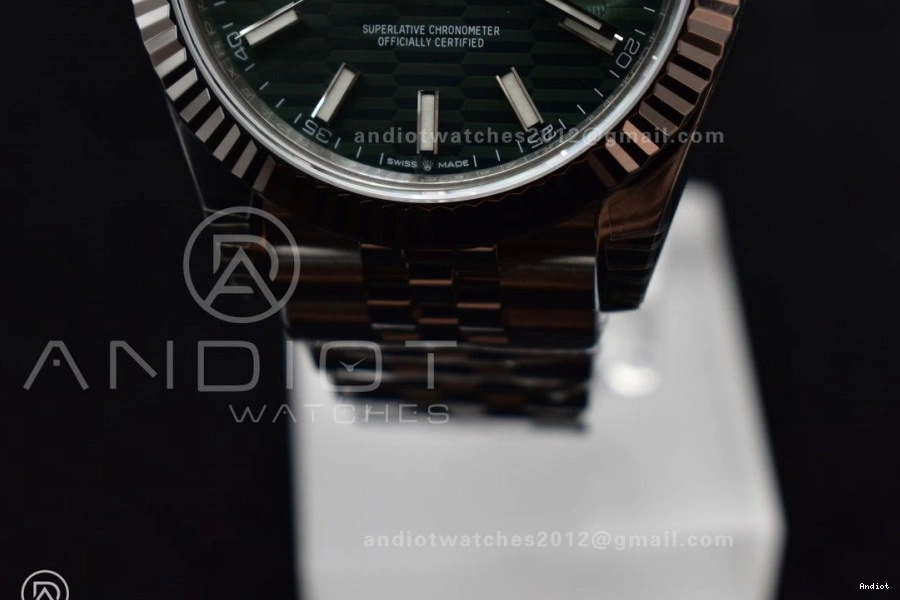 1:1 Fluted Green 904L VSF 41 VS3235 DateJust Steel Dial Bracelet Best Textured 126334 Jubilee Edition on Bezel 0419